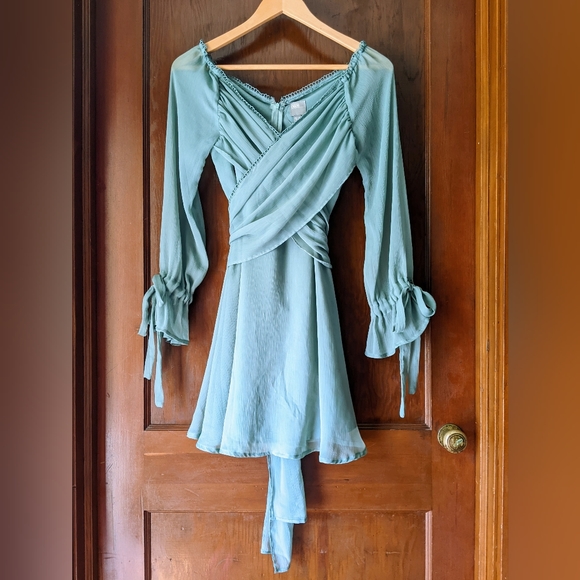 ASOS DESIGN mini dress sage green US 6 UK 10 - Picture 4 of 10